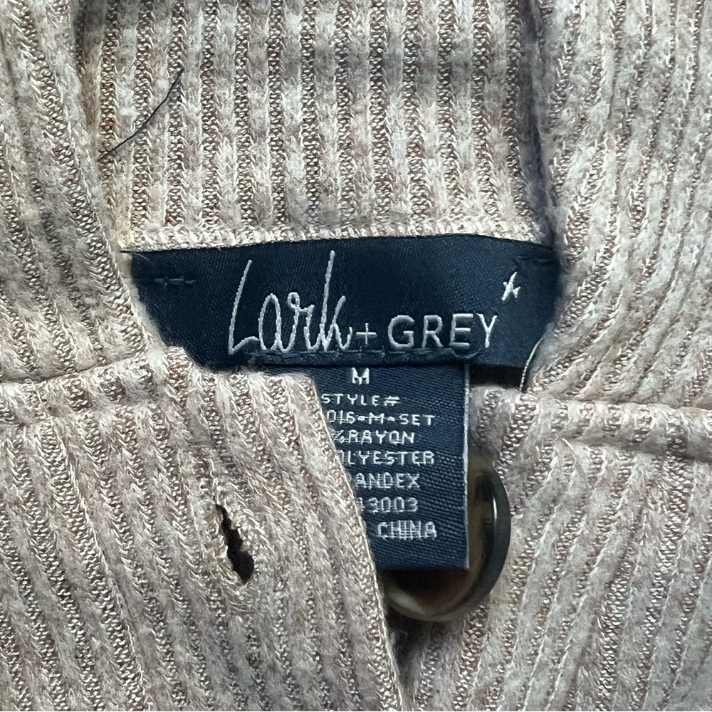 Lark & Grey Women's Lounge Sweater S Brown Ribbed Knit Crop Top Long Sleeve - Picture 6 of 6